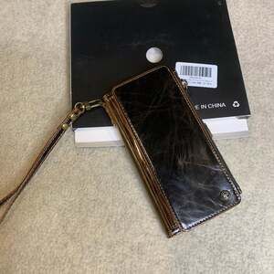 Defencase Brown Leather Wallet Case for iPhone 14 Pro Max with Zipper Pocket and